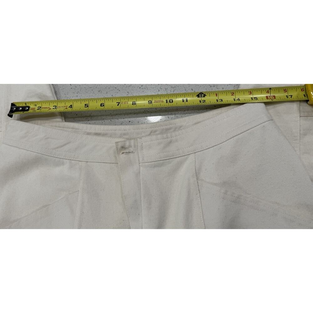 NWT ZARA Women’s Skinny Moto Pants Ivory Size Large 100% Cotton Biker Style - Picture 4 of 10